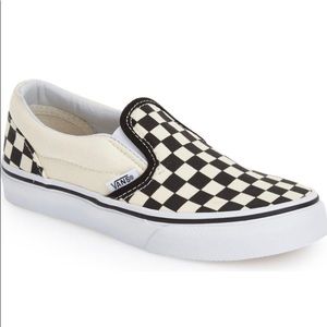 Vans Women’s Classic Slip-On Checkerboard Sneakers - Black/White